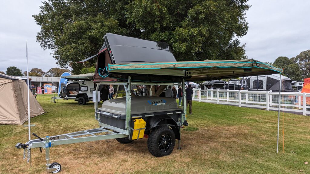 Extreme Off-Road Pod Trailer with iKamper RTT and 30 Second Swing Awning.