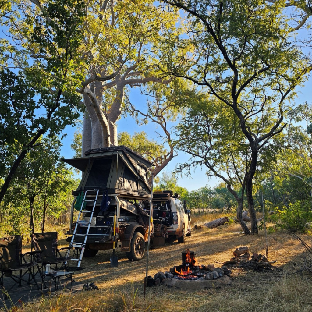 Stockman Extreme Pod Trailer camping next to Boab Trees